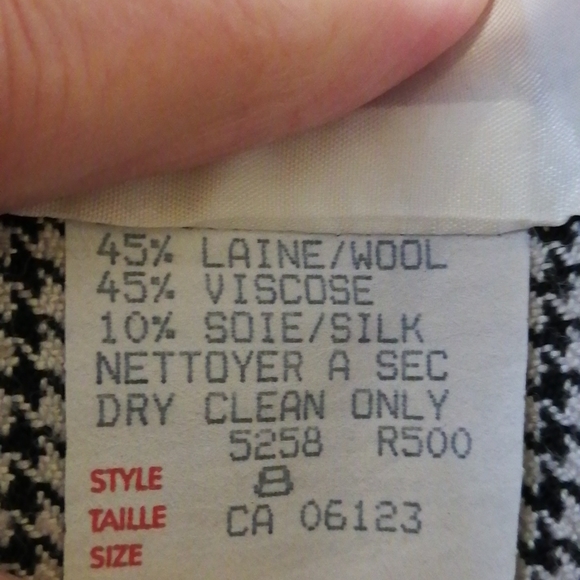 D"Oraz vintage houndstooth blazer ,Size 8 - Picture 10 of 11